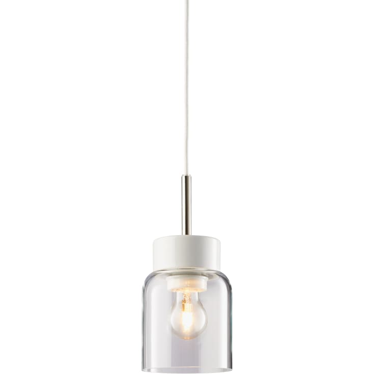 Pendel Tova hvid/hvid, klart glas E27