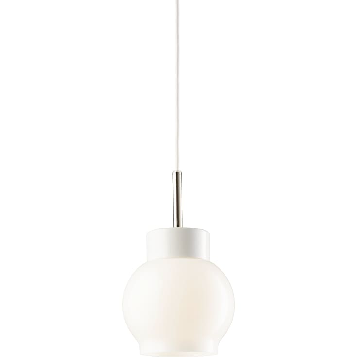 Pendel Magda hvid, med hvid, kabel blank opal E27