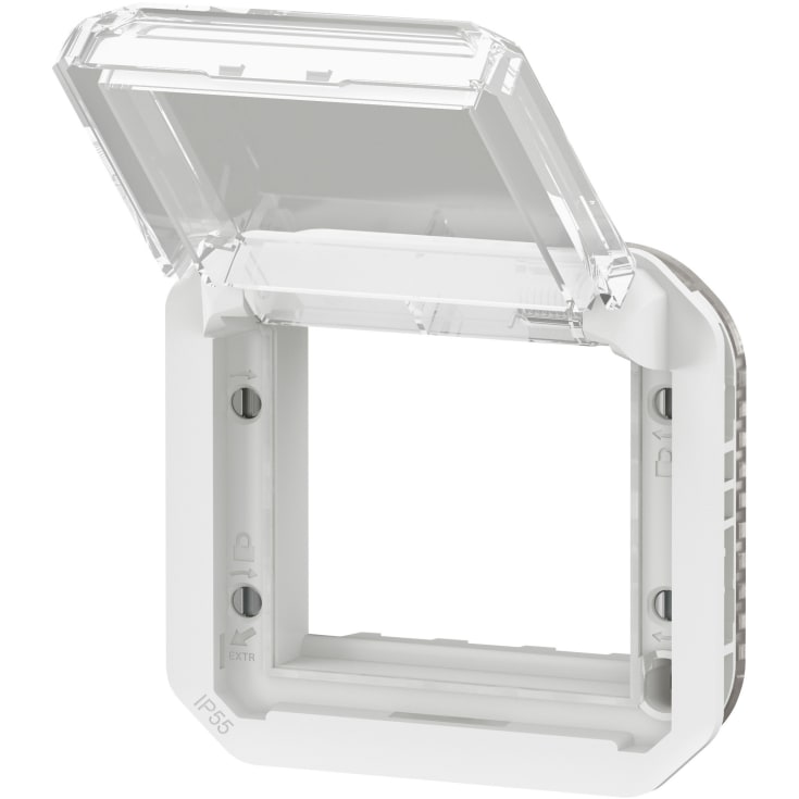 Plexo55 Mosaikadapter transparent 2 moduler vit