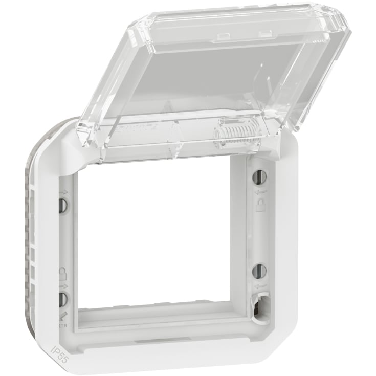 Plexo55 Mosaikkadapter transparent 2 modul hvit