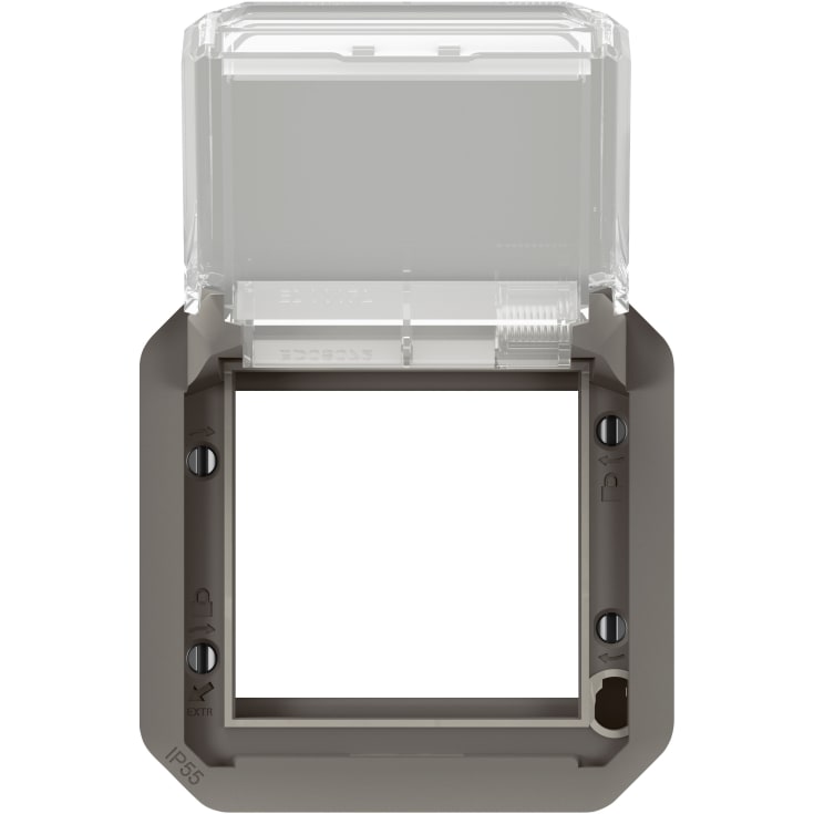 Plexo55 Mosaikkadapter transparent 2 modul antrasitt