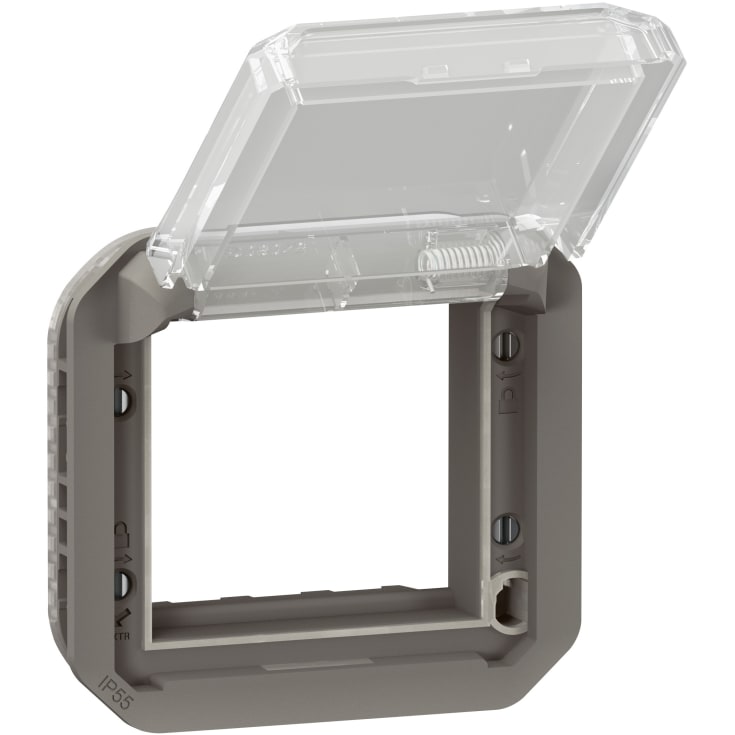 Plexo55 Mosaikadapter transparent 2 moduler antracit