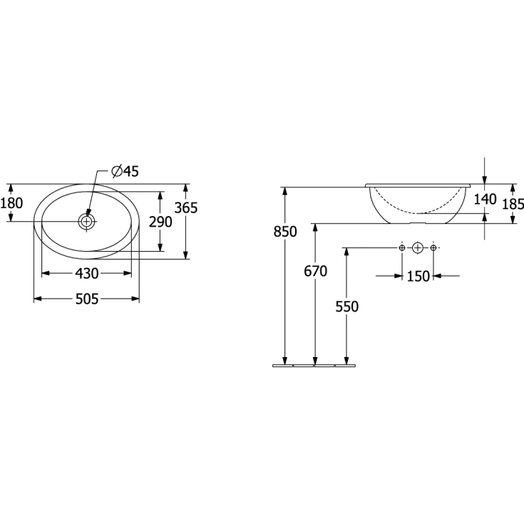 Villeroy & Boch Loop & Friends håndvask, 50,5x36 cm, hvid