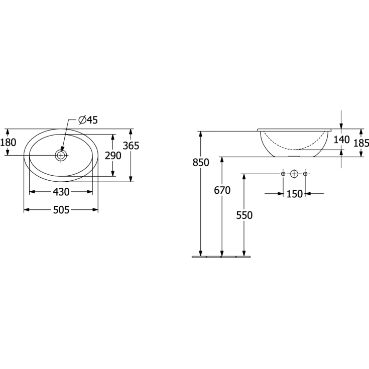 Villeroy & Boch Loop & Friends håndvask, 50,5x36 cm, hvid