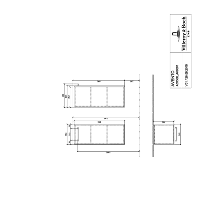 Villeroy & Boch Avento veggskap, 35x89,2 cm, venstre, sort