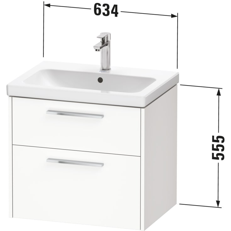Duravit D-Code servantskap, 63,4x46 cm, hvit høyglans