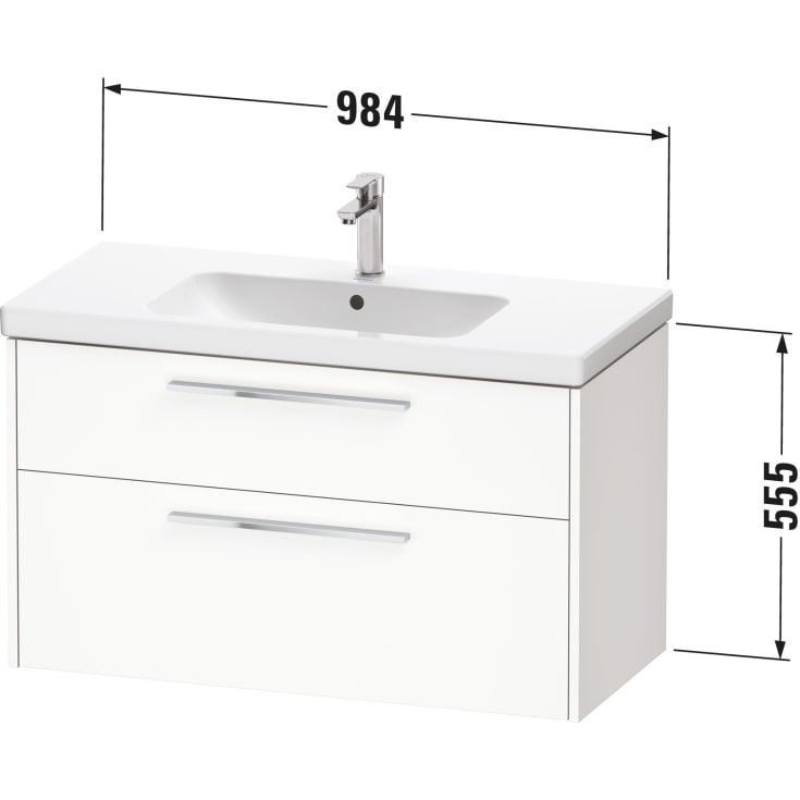 Duravit D-Code servantskap, 98,4x46 cm, sort matt