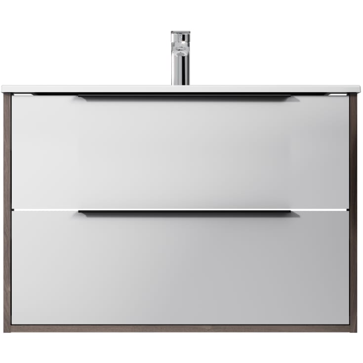 AM.PM Flash møbelpakke, 81x49,5 cm, mørk eik/hvit høyglans