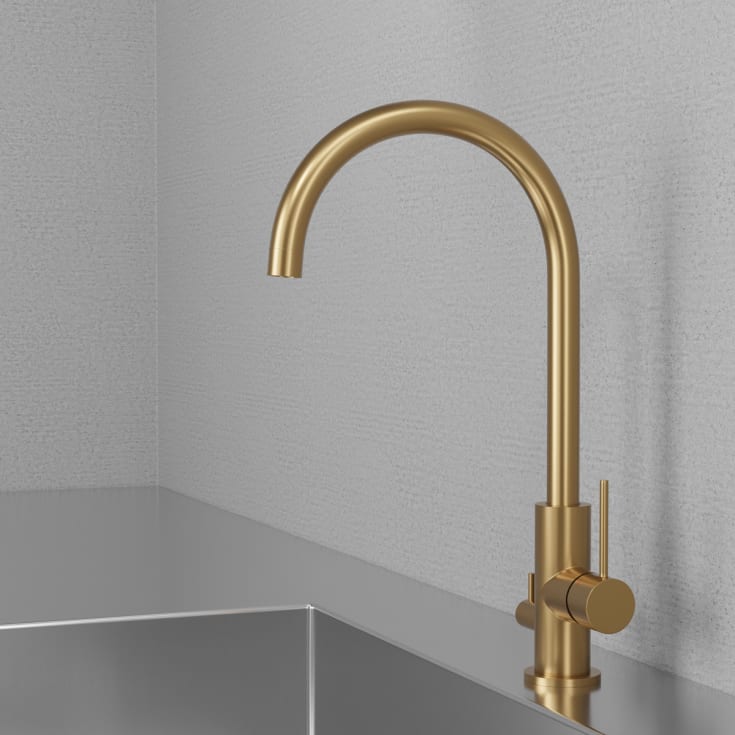 Scandtap Steel Equip kjøkkenbatterieri, med avstengning, sand