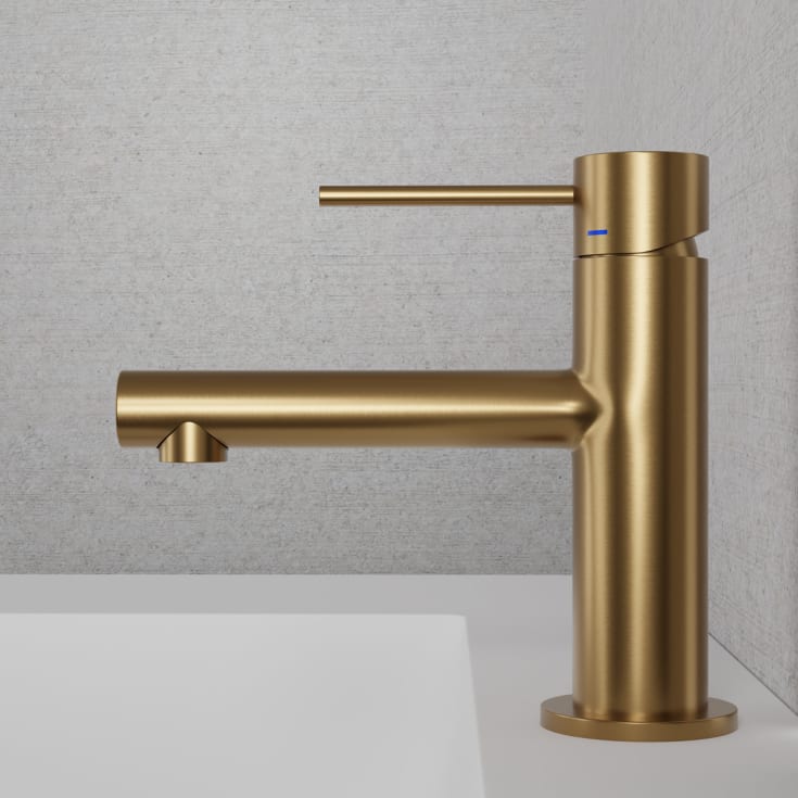 Scandtap Vertex håndvaskarmatur, børstet messing