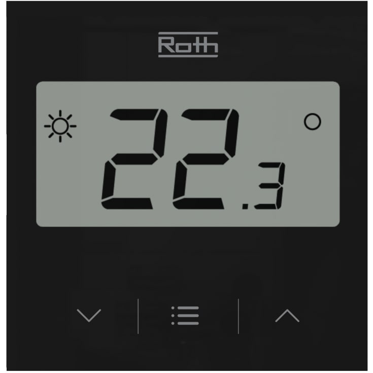 Roth Touchline® SL rumtermostat, 230V, indbygning, sort