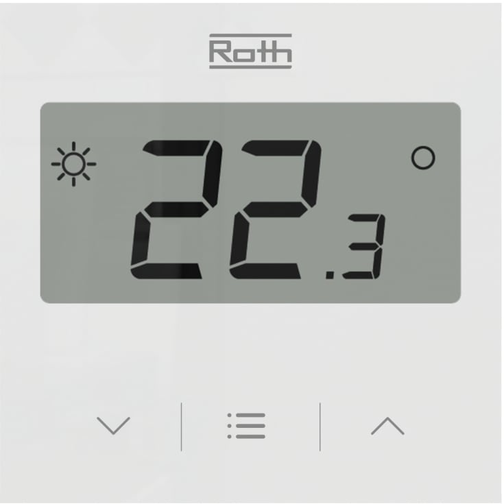 Roth Touchline® SL rumtermostat, 230V, indbygning, hvid