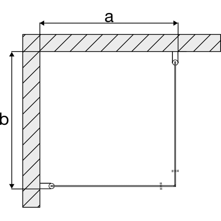 Arrow Corner duschhörna, tonat glas, 90x80 cm, aluminiumprofil