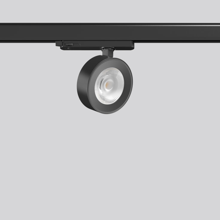 Arline, 3F rail spot 20/25W, 2100/2550 lm, 930, svart, On/Off
