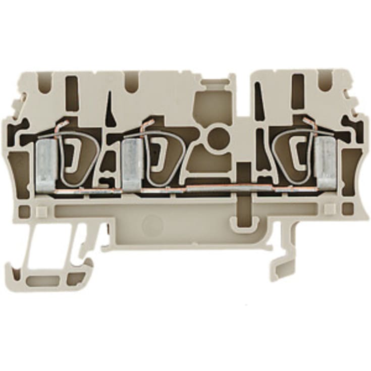 Gennemgangsklemme ZDU 2,5/3AN fjeder/fjeder, beige