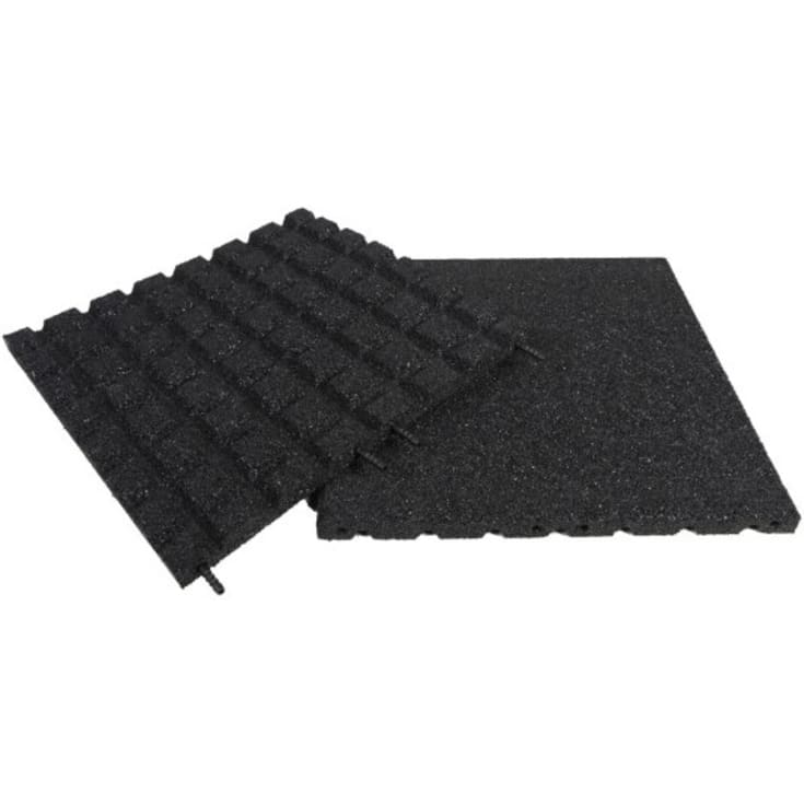 NSH gummiflise 500 x 500 x 30 mm, 1 m maks. faldhøjde, sort