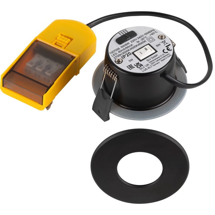 SLV Universal udendørs indbygningsspot, sort, 12-pak