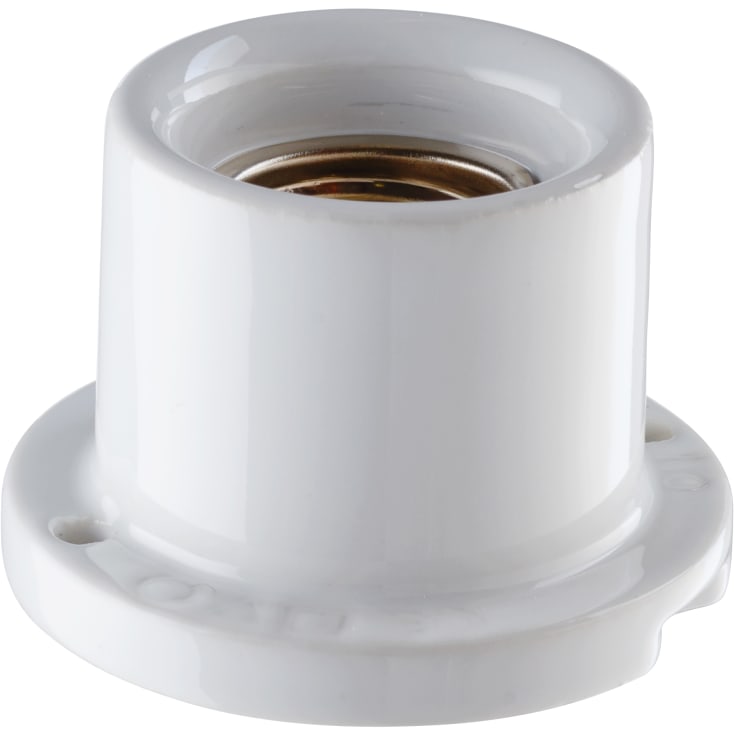 Loftfatning E27 hvid glasur for sauna med klemhylse