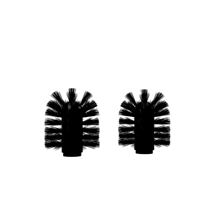 Nichba toiletbørstehoved, 2 stk, sort