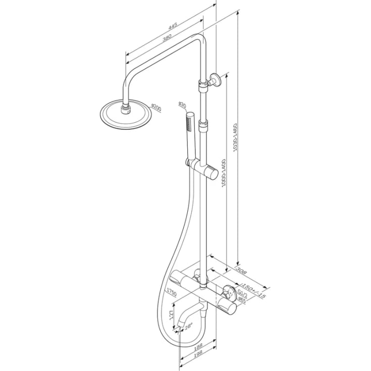 AM.PM Spike karamatur med brusesæt, krom
