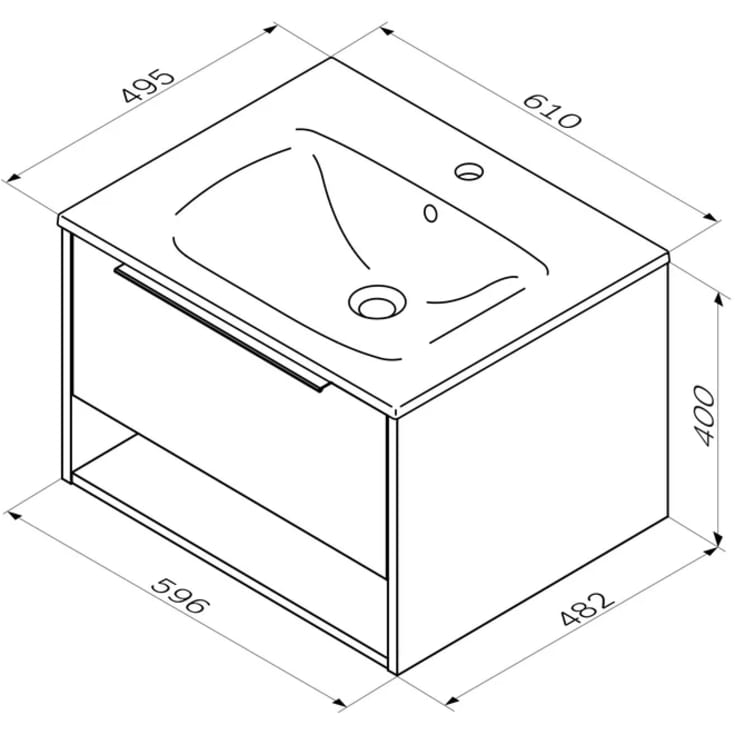 AM.PM Flash møbelpakke, 61x49,5 cm, mørk eik/matt grå