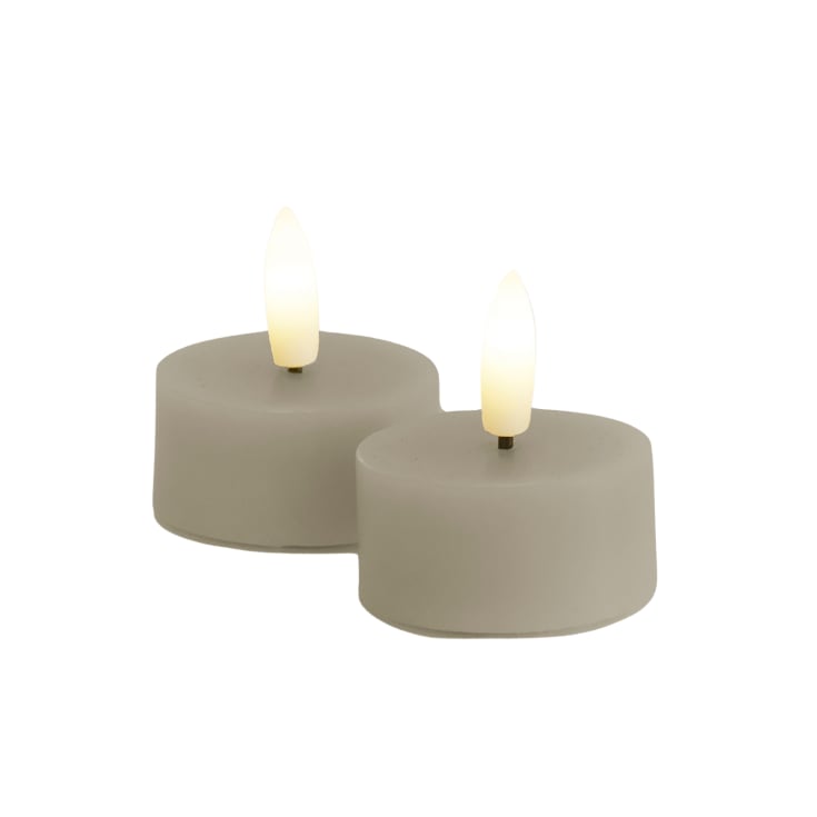 Sille Fyrfadslys 2 stk. sæt, Ø4,5XH2,2cm, Varm Grå