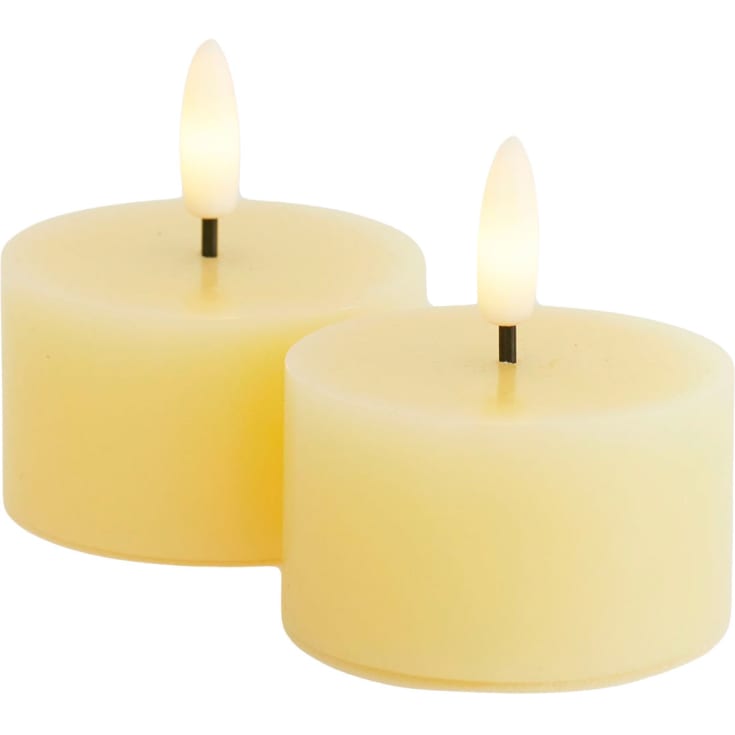 Sille Fyrfadslys 2 stk. sæt, Ø6xH3,4cm, Pale Yellow