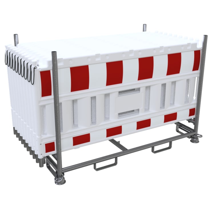 Schake transport-/opbevaringsstativ til spærrebomme, med tværrør