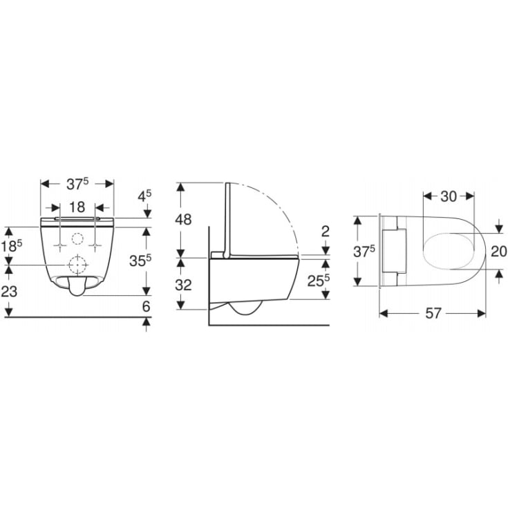Geberit AquaClean Sela dusjtoalett, uten skyllekant, rengjøringsvennlig, hvit