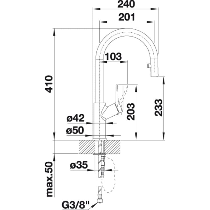 Blanco Carena-S Vario køkkenarmatur, udtrækstud, råhvid/krom