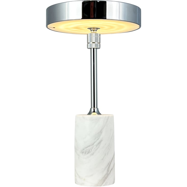 Dyberg Larsen Starlight uppladdningsbar bordslampa, vit marmor