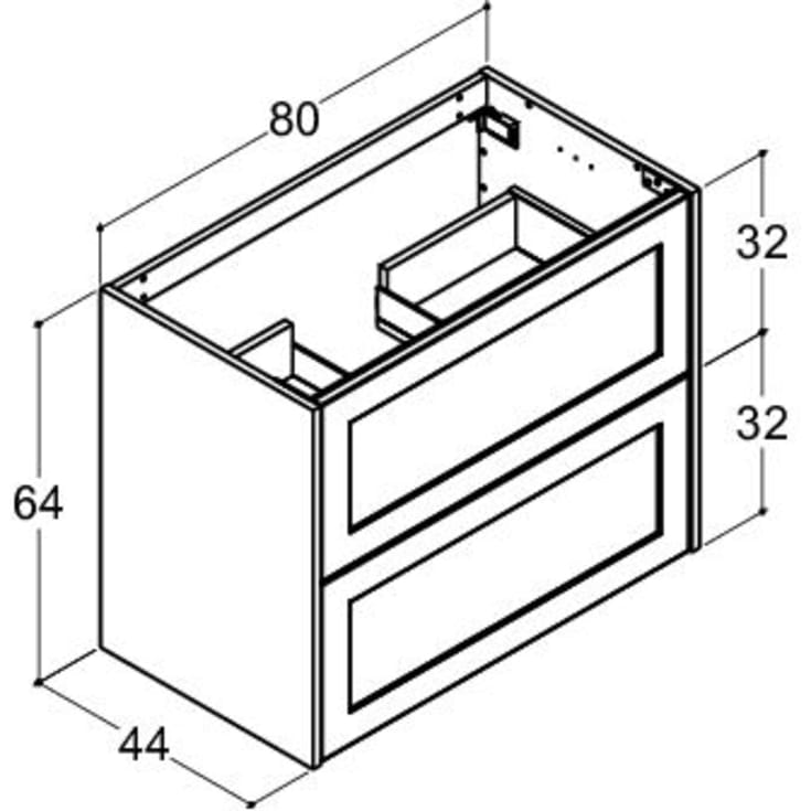 Dansani Luna underskab, 80x44 cm, mat hvid