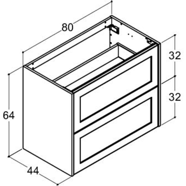 Dansani Luna vægskab, 80x44 cm, mat hvid