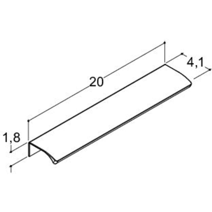 Dansani Ruler handtag, 20 cm, matt svart