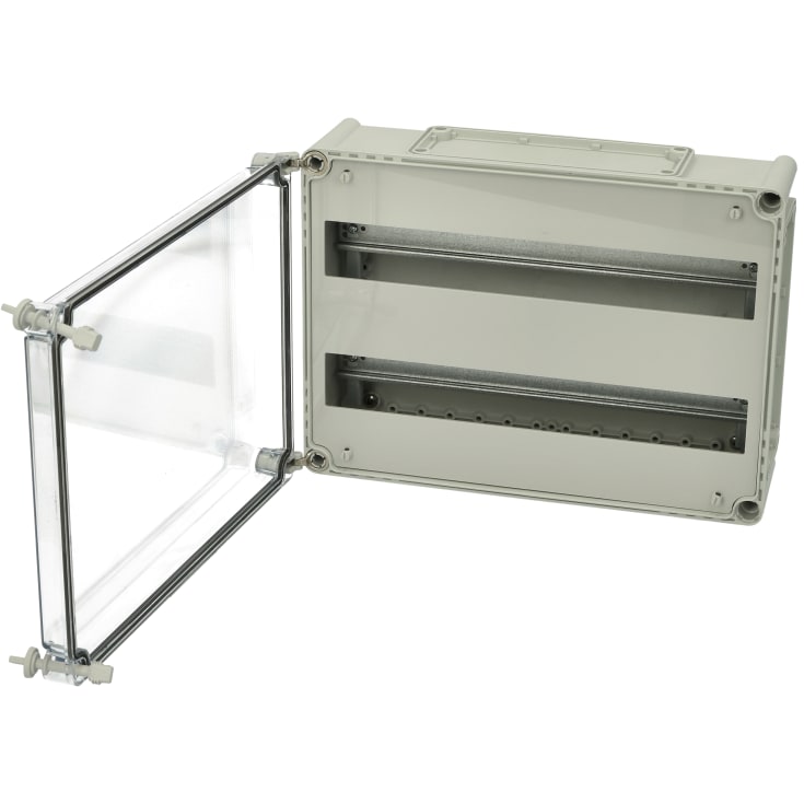 2 stk Fibox DIN-Skinnekasse, 2x19 moduler, 38x28x13 cm
