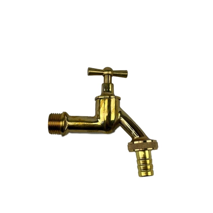 Aftapventil poleret messing 1/2" Nippel/Nippel