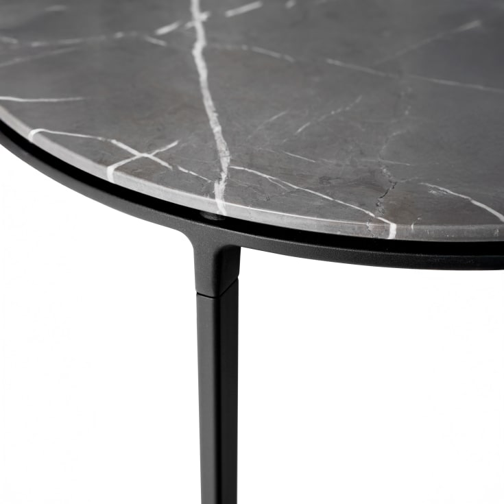 Vipp 423 Coffee table, Ø60 cm, grå marmor