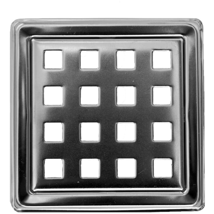 Purus MaxiFlex afløbsrist, rist og ramme, 100x100 mm, rustfrit stål