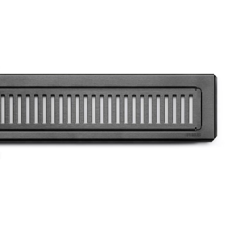 Purus Line Rib afløbsrist, rist og ramme, 1000 mm, sort