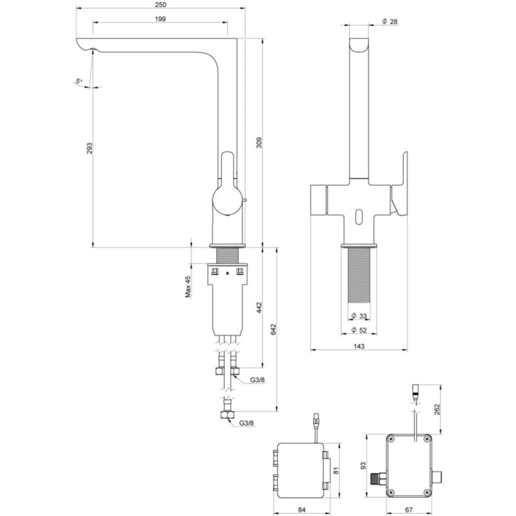 Gustavsberg Estetic Duo køkkenarmatur, berøringsfri, krom