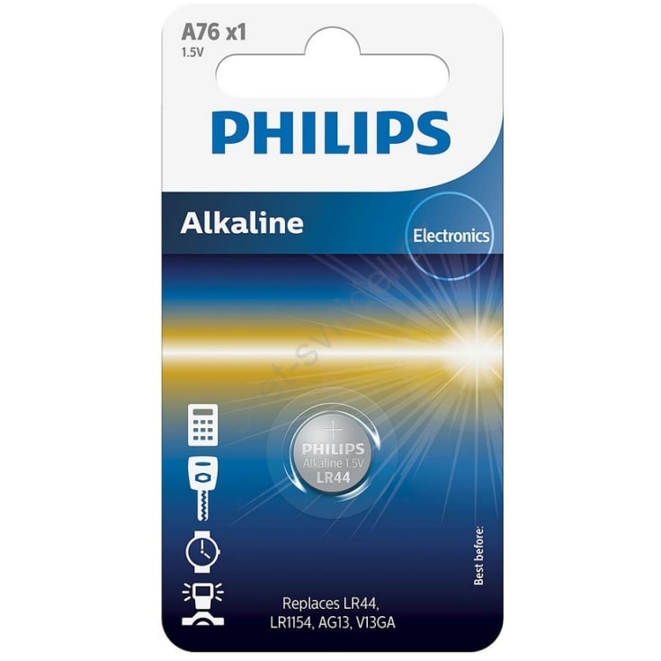 10 stk Philips Alkaline Minicelle A76 batteri