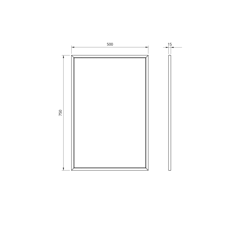 Nichba Mirror Large spejl, 75x50 cm, sort