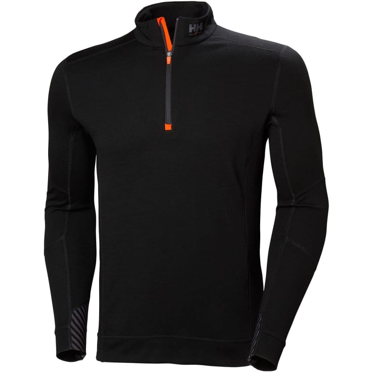 Helly Hansen Lifa half zip undertrøje med merinould, Sort, 2XL