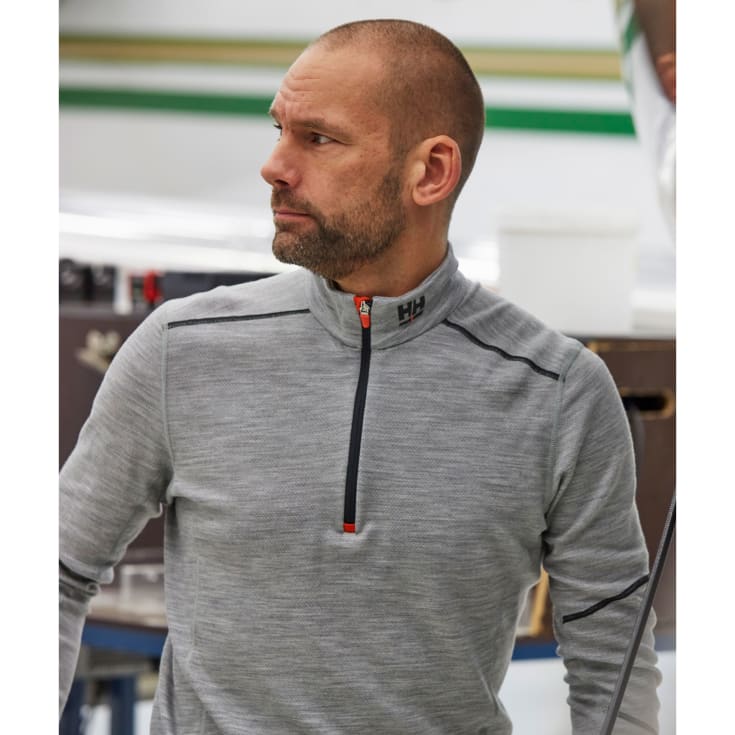 Helly Hansen Lifa Merino termoundertrøje, gråmeleret, str. M