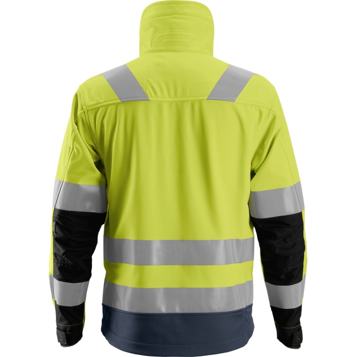 Snickers AllroundWork softshelljakke 1230, Hi-vis Gul/Marine, M
