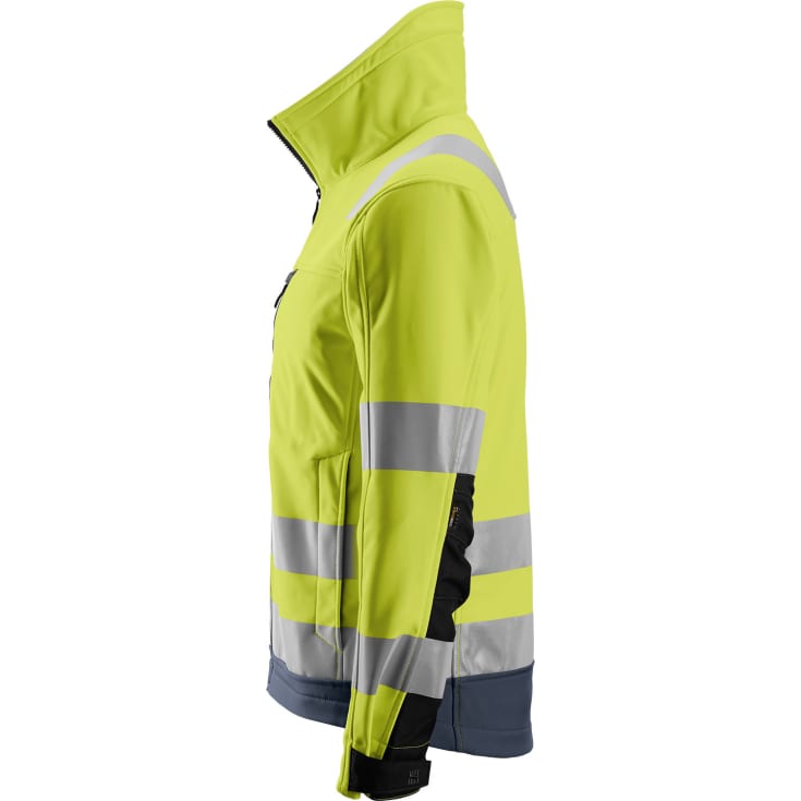 Snickers AllroundWork softshelljakke 1230, Hi-vis Gul/Marine, M