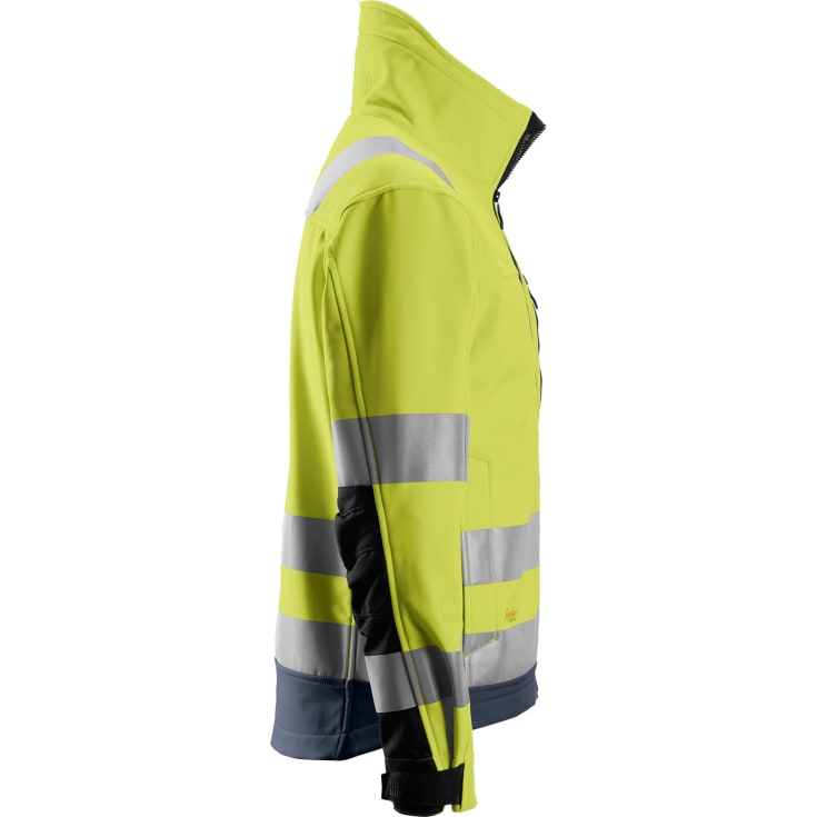 Snickers AllroundWork softshelljakke 1230, Hi-vis Gul/Marine, M
