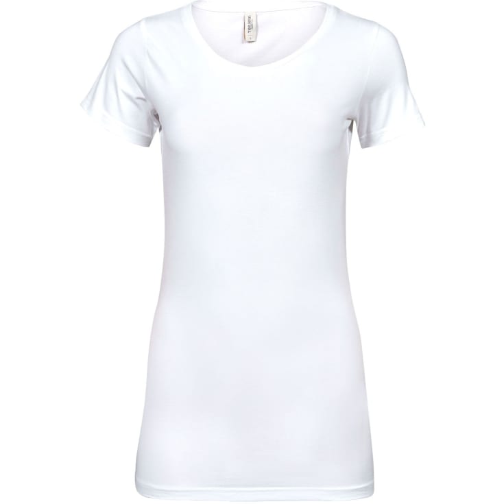 Tee Jays lang dame T-shirt, Hvid, M