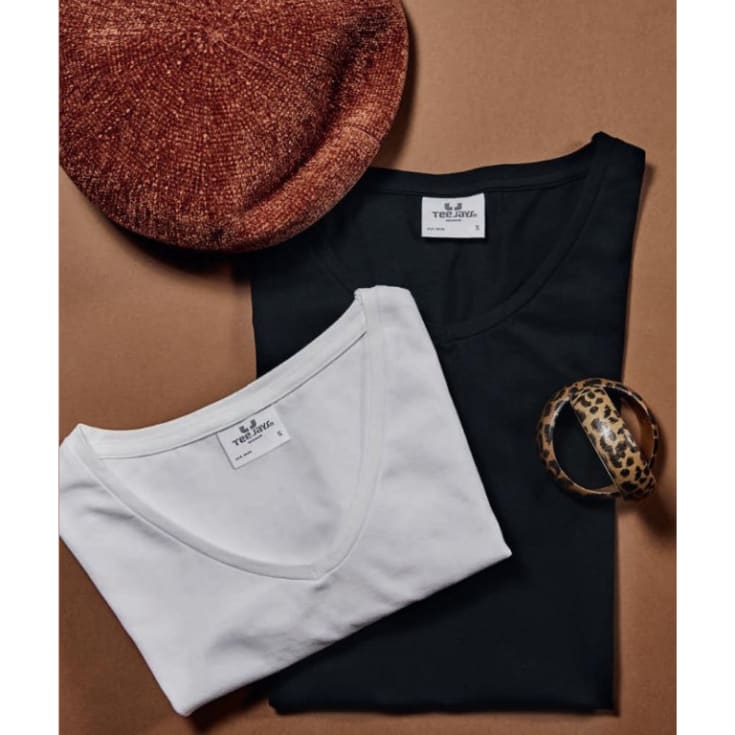 Tee Jays lang dame T-shirt, Hvid, M