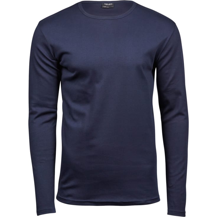 Tee Jays Interlock langærmet T-shirt, Navy, 2XL
